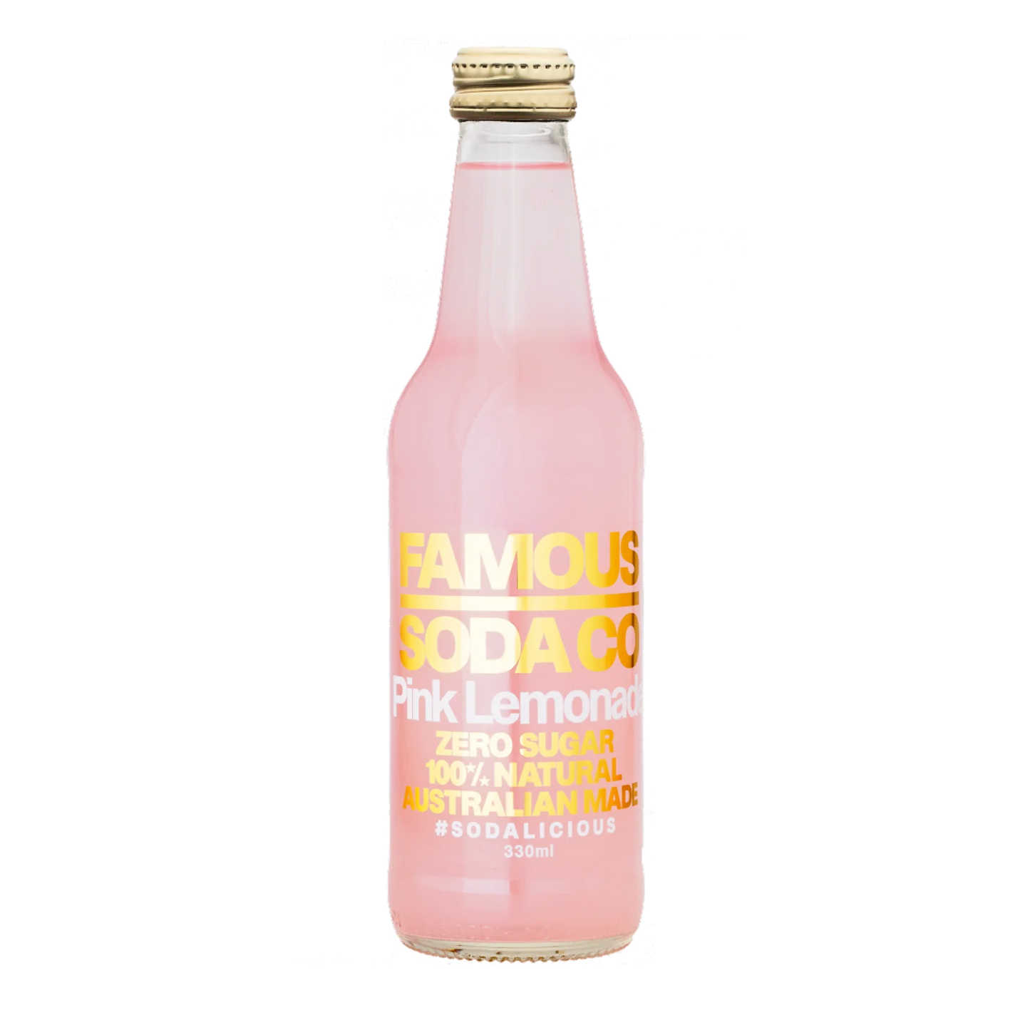 Famous Soda Co Pink Lemonade - 12 x 330ml Bottles