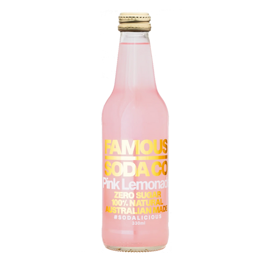 Famous Soda Co Pink Lemonade - 12 x 330ml Bottles