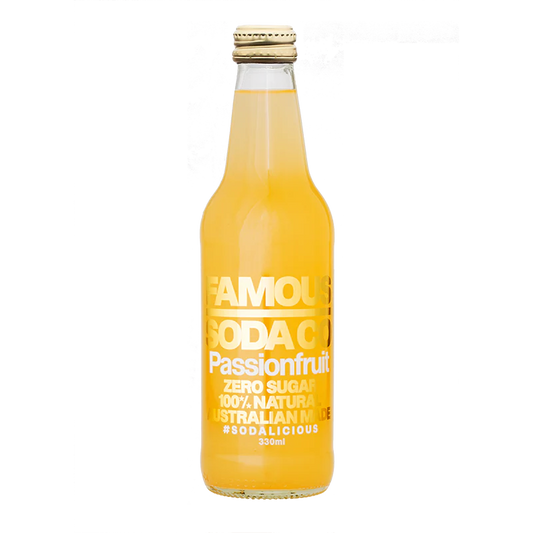 Famous Soda Co Passionfruit - 12 x 330ml Bottles