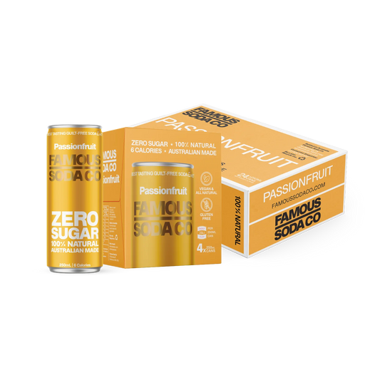 Famous Soda Co Passionfruit - 24 x 250ml Cans