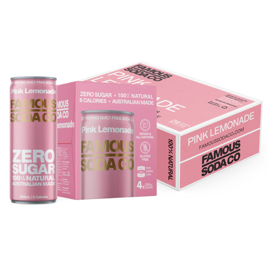 Famous Soda Co Pink Lemonade - 24 x 250ml Cans