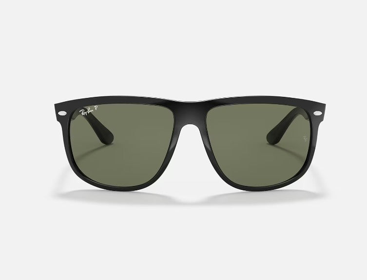 Ray-Ban Boyfriend 0RB4147 Polished Black frame Dark Green Lenses